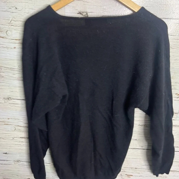 Emilio Rossi Vintage Angora lambs Wool sweater black silver  size medium - Picture 7 of 9